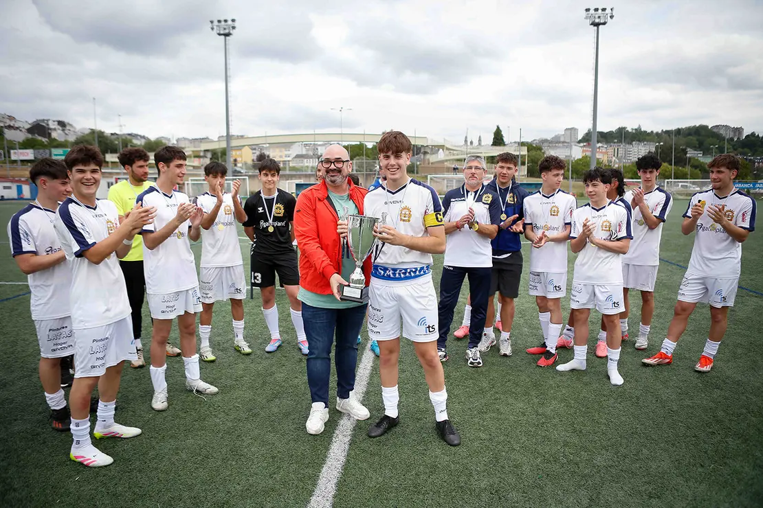 Lugo. Final da Copa Xuvenil de fútbol no Estadio da Cheda entre o San Roque e a SD Sarriana