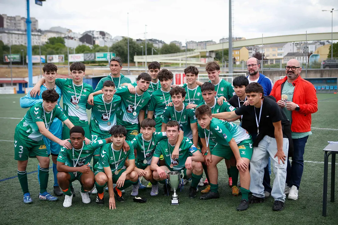 Lugo. Final da Copa Xuvenil de fútbol no Estadio da Cheda entre o San Roque e a SD Sarriana