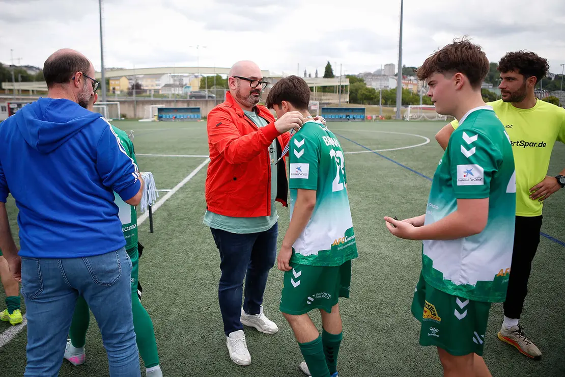 Lugo. Final da Copa Xuvenil de fútbol no Estadio da Cheda entre o San Roque e a SD Sarriana