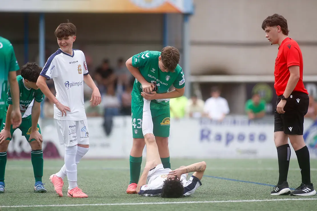 Lugo. Final da Copa Xuvenil de fútbol no Estadio da Cheda entre o San Roque e a SD Sarriana