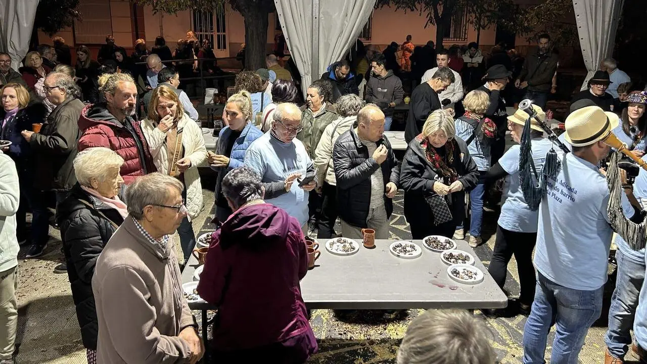 Los vecinos de Quiroga, durante el San Martiño. RTVQ