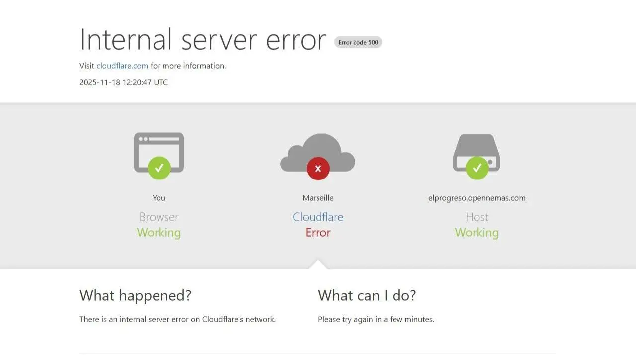Fallo en Cloudflare. EP