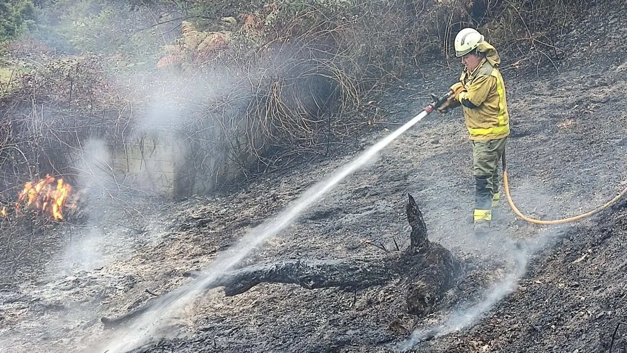 Labores de extinción del fuego de Barreiros. JM PALEO