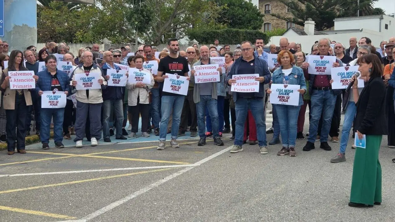 Protesta por la situación sanitaria en Barreiros del pasado lunes. EP
