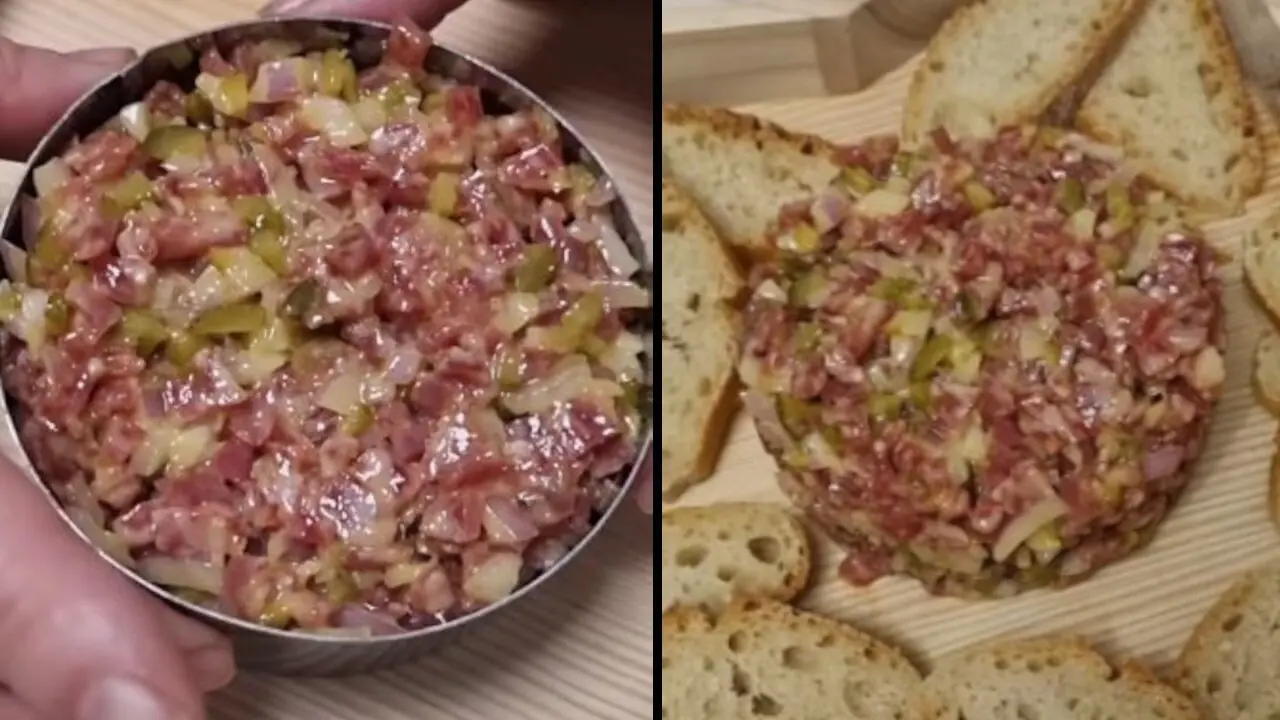 Tartar de fuet receta viral de Tik Tok