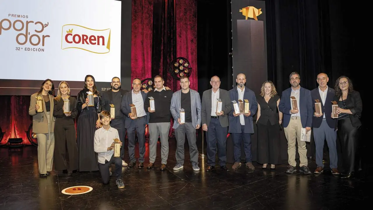 Los granjeros de Grupo Coren premiados en la última edición de los Porc D'Or. CEDIDA
