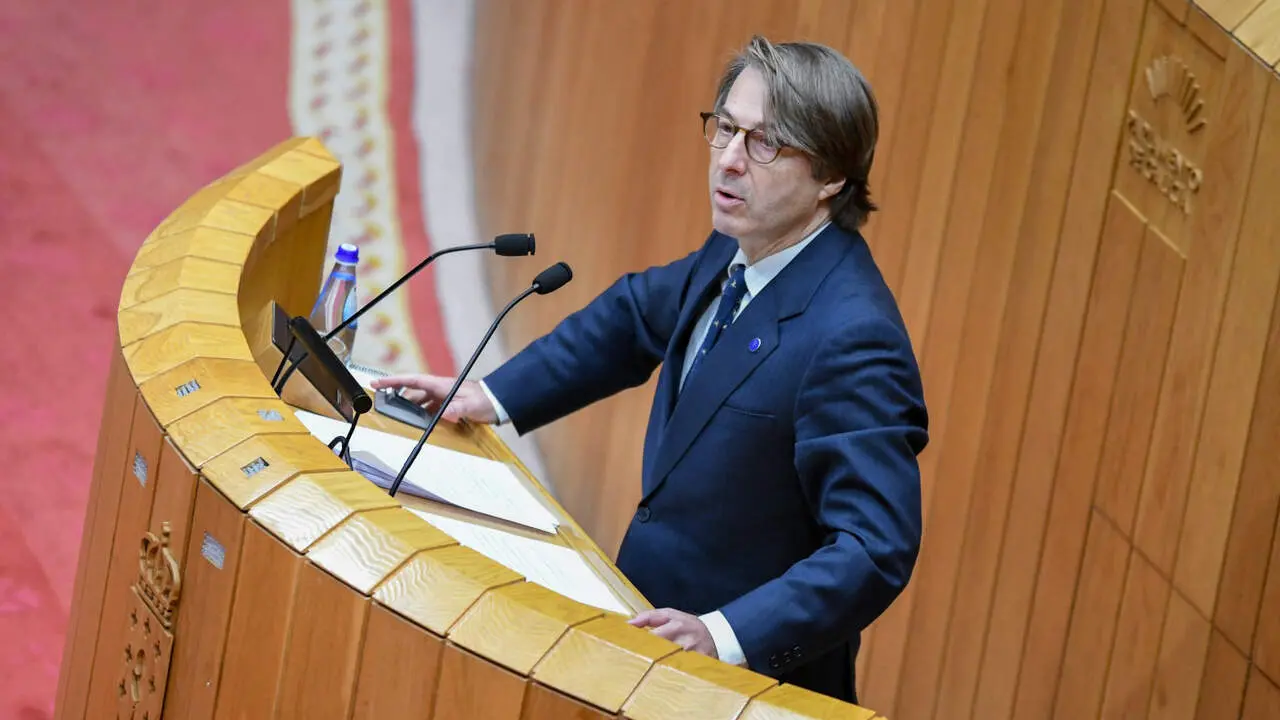 El conselleiro de Facenda, este lunes en el Parlamento. XUNTA